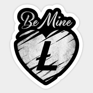 Valentine Be Mine Litecoin LTC Coin To The Moon Crypto Token Cryptocurrency Blockchain Wallet Birthday Gift For Men Women Kids Sticker